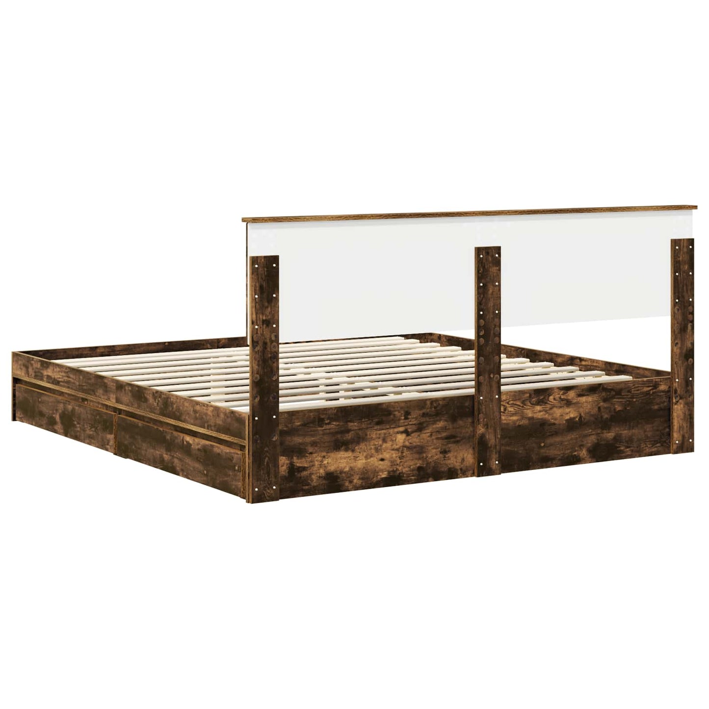vidaXL Aufbewahrungsbett Geräucherte Eiche 180 x 200 cm Holzwerkstoff