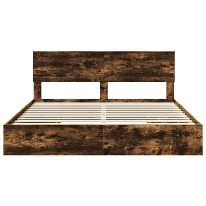 vidaXL Aufbewahrungsbett Geräucherte Eiche 180 x 200 cm Holzwerkstoff