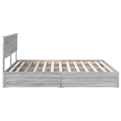 vidaXL Aufbewahrungsbett Graues Sonoma 180 x 200 cm Holzwerkstoff