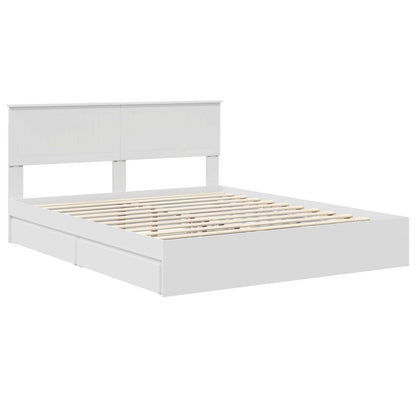 vidaXL Aufbewahrungsbett mit Kopfteil Weiß 160 x 200 cm Holzwerkstoff