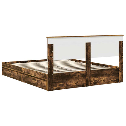 vidaXL Aufbewahrungsbett Geräucherte Eiche 160 x 200 cm Holzwerkstoff