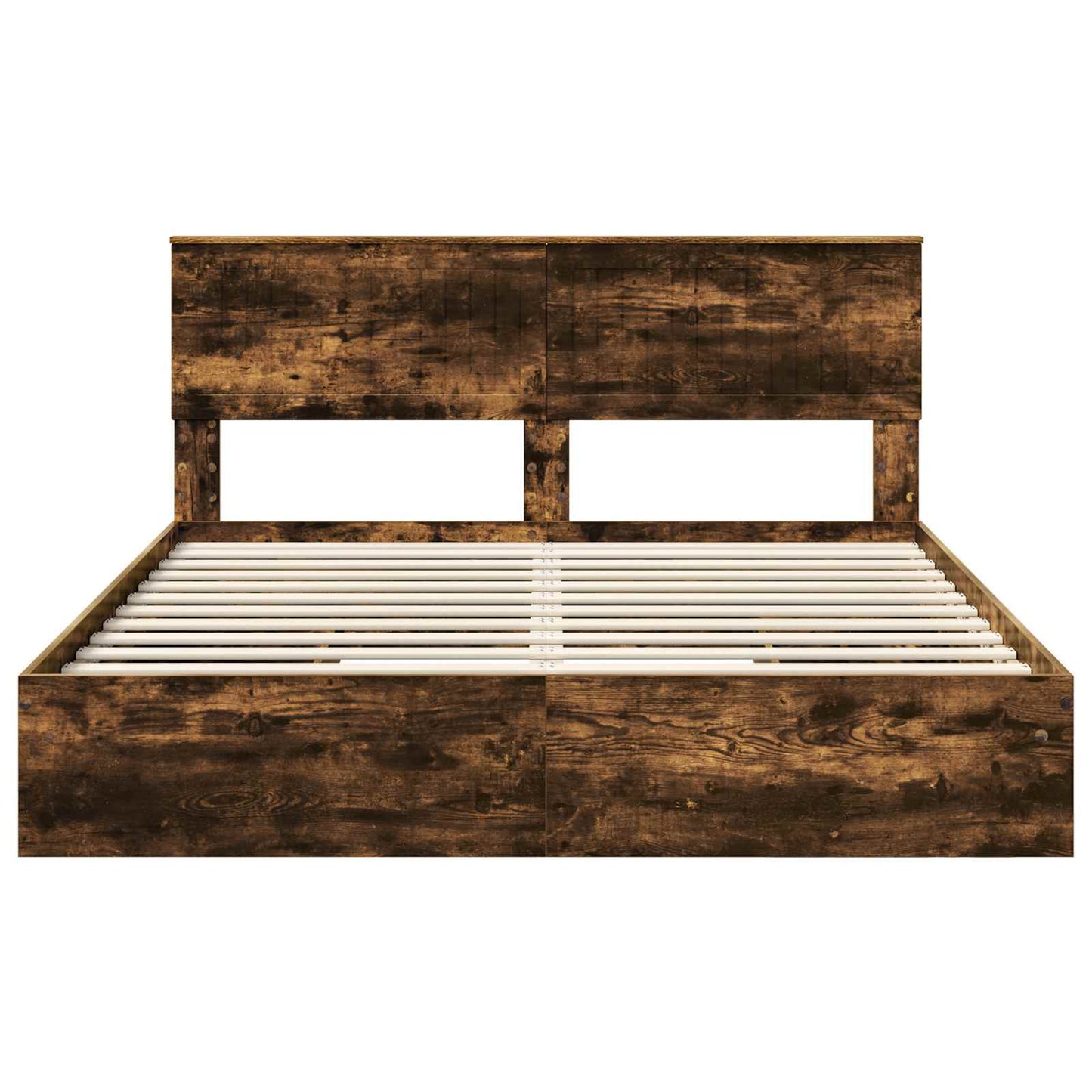 vidaXL Aufbewahrungsbett Geräucherte Eiche 160 x 200 cm Holzwerkstoff