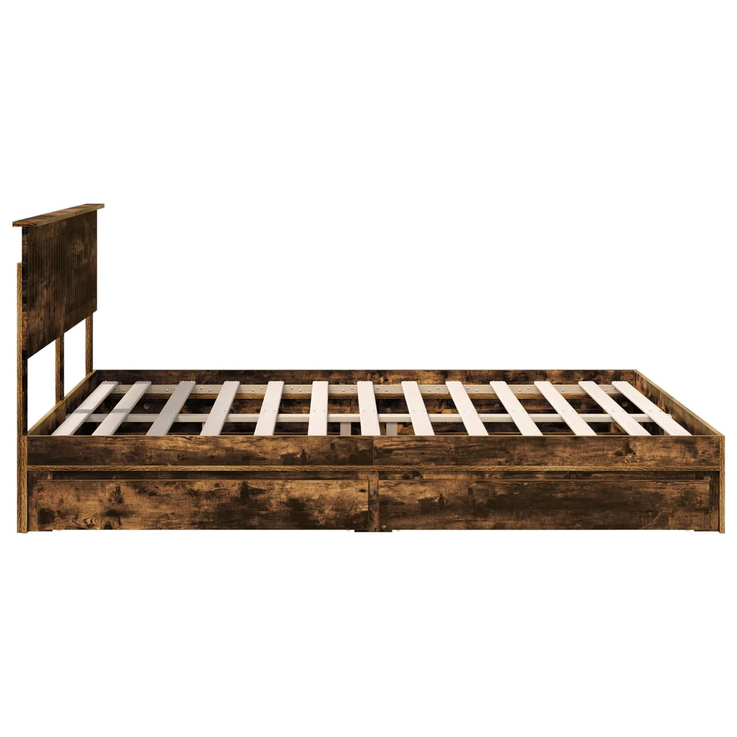 vidaXL Aufbewahrungsbett Geräucherte Eiche 160 x 200 cm Holzwerkstoff