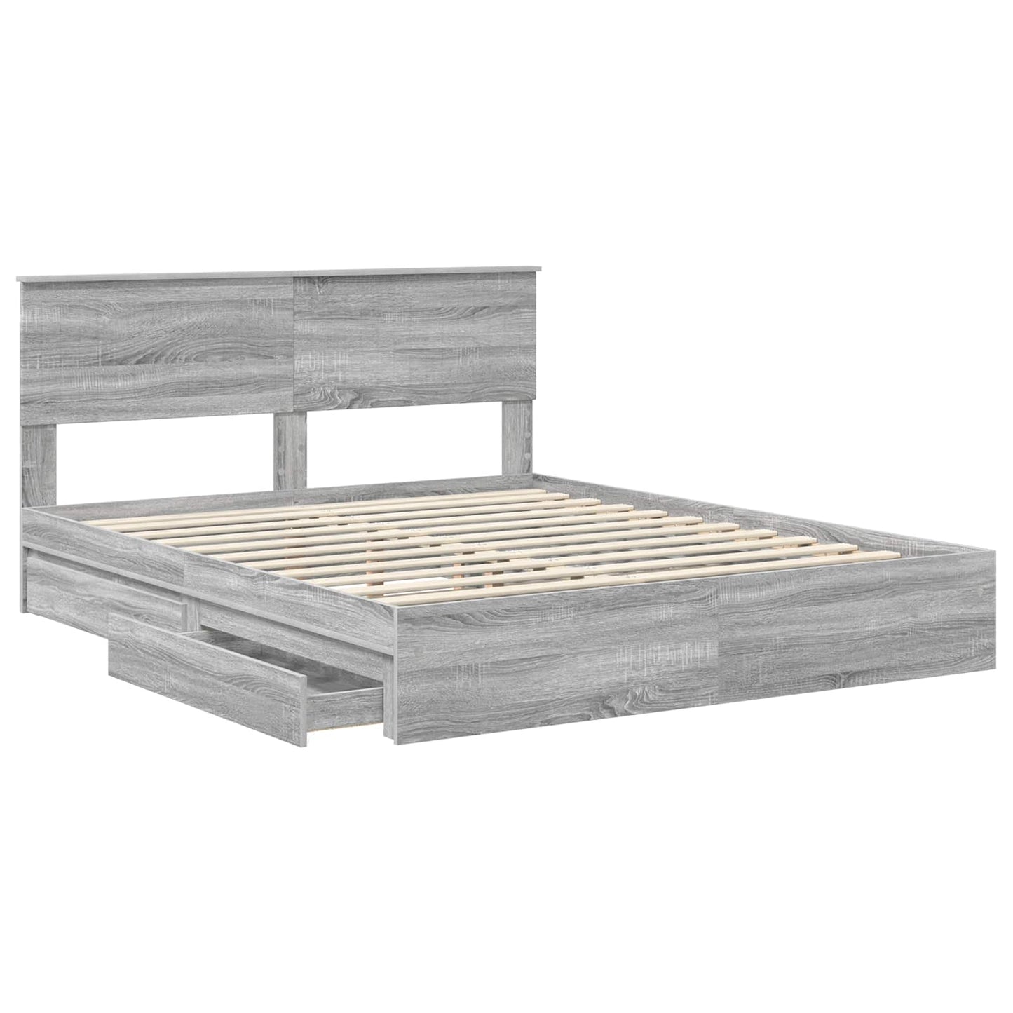 vidaXL Aufbewahrungsbett Graues Sonoma 160 x 200 cm Holzwerkstoff