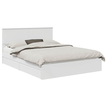 vidaXL Lit de rangement avec tête de lit Blanc 150 x 200 cm Bois d'ingénierie