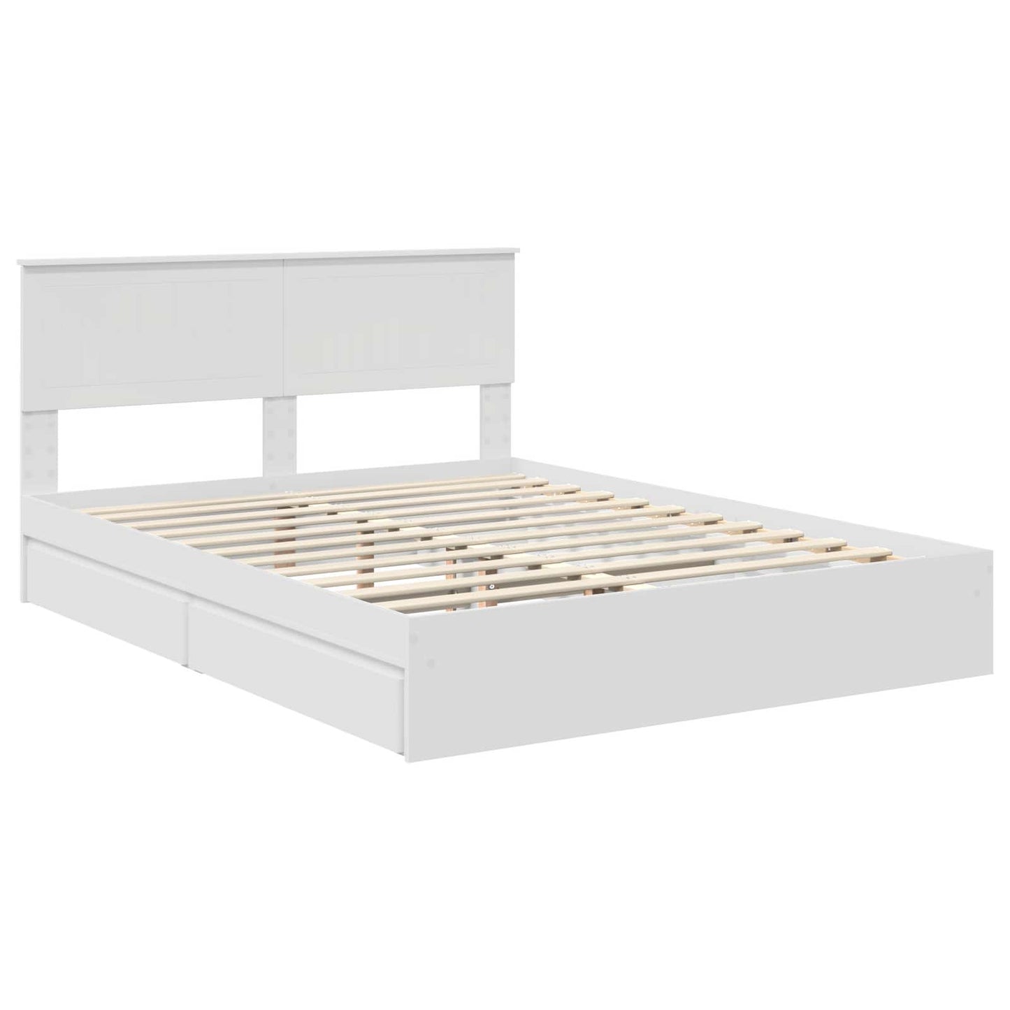 vidaXL Lit de rangement avec tête de lit Blanc 150 x 200 cm Bois d'ingénierie