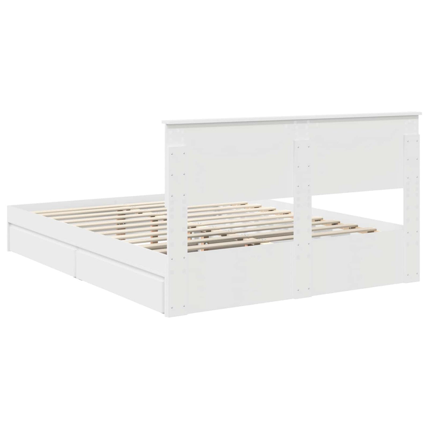 vidaXL Lit de rangement avec tête de lit Blanc 150 x 200 cm Bois d'ingénierie