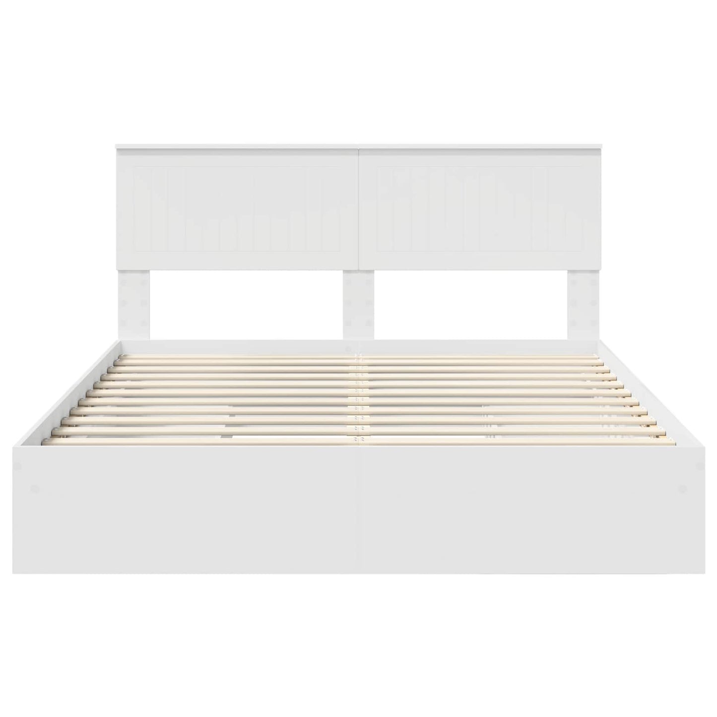 vidaXL Lit de rangement avec tête de lit Blanc 150 x 200 cm Bois d'ingénierie