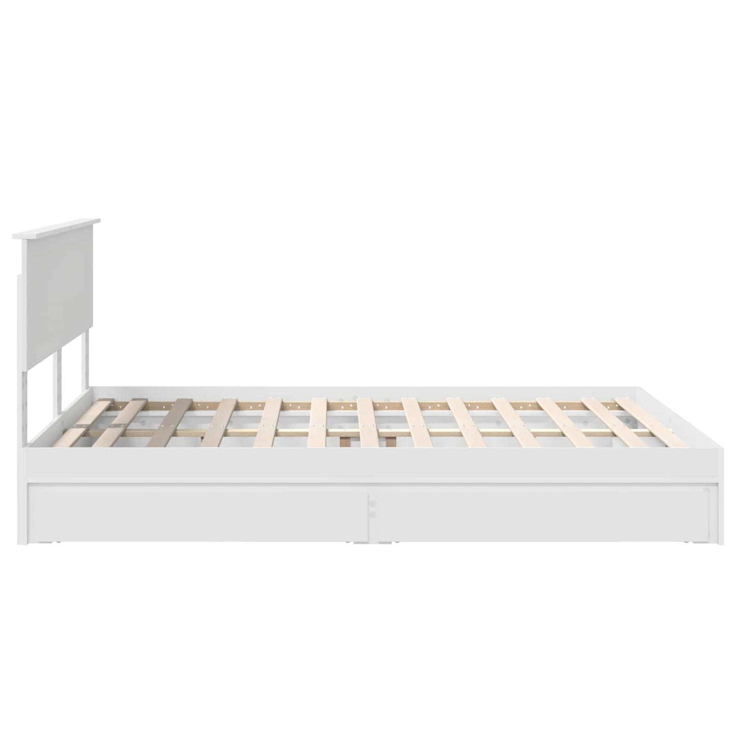 vidaXL Lit de rangement avec tête de lit Blanc 150 x 200 cm Bois d'ingénierie