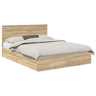 vidaXL Aufbewahrungsbett Sonoma-Eiche 150 x 200 cm Holzwerkstoff