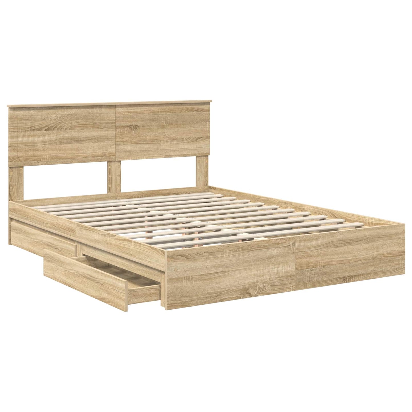 vidaXL Aufbewahrungsbett Sonoma-Eiche 150 x 200 cm Holzwerkstoff