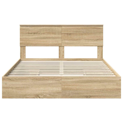 vidaXL Aufbewahrungsbett Sonoma-Eiche 150 x 200 cm Holzwerkstoff