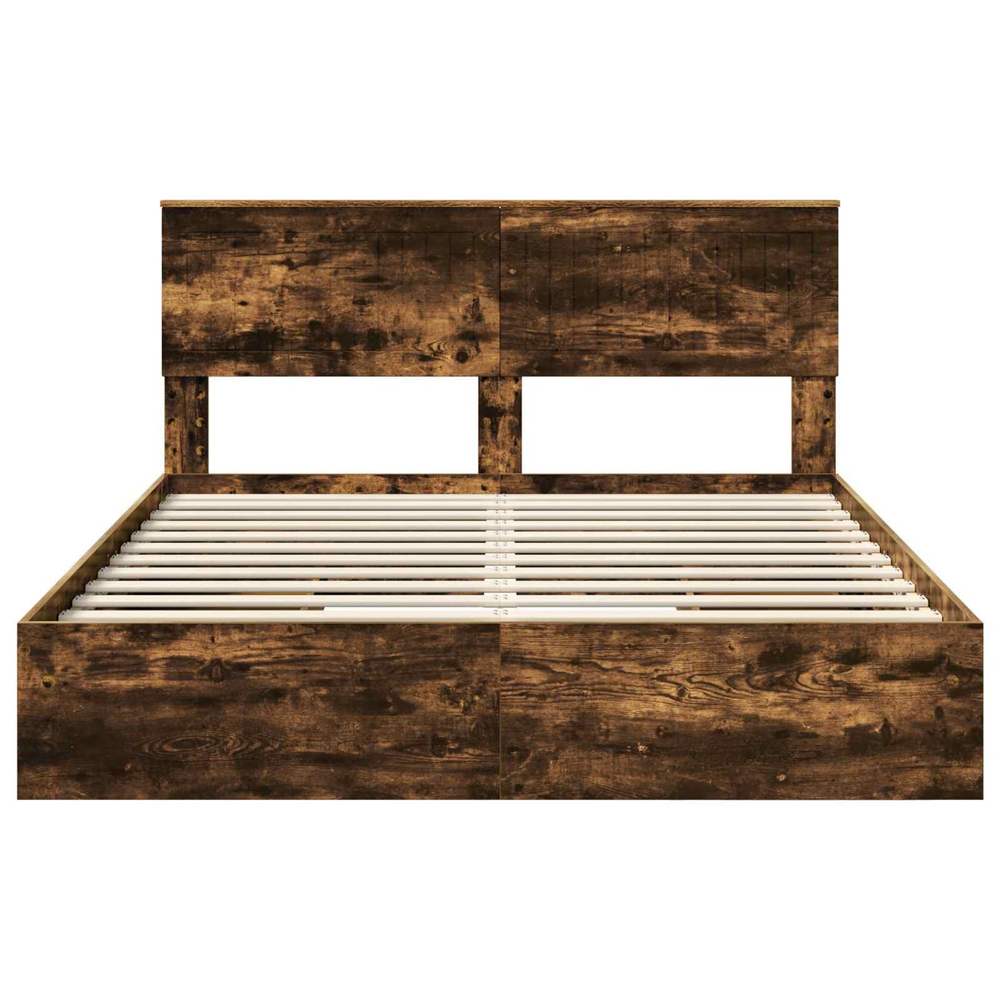 vidaXL Aufbewahrungsbett Geräucherte Eiche 150 x 200 cm Holzwerkstoff