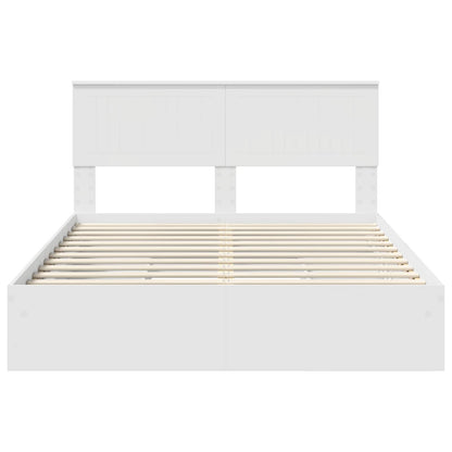 vidaXL Lit de rangement avec tête de lit Blanc 140 x 190 cm Bois d'ingénierie