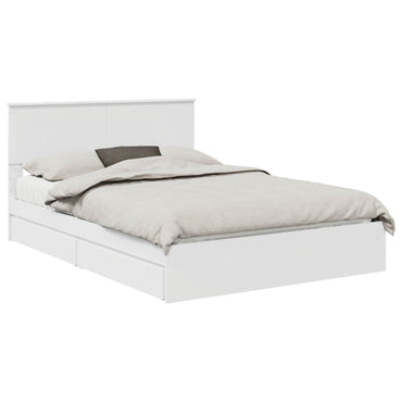 vidaXL Aufbewahrungsbett mit Kopfteil Weiß 135 x 190 cm Holzwerkstoff