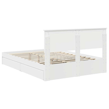 vidaXL Aufbewahrungsbett mit Kopfteil Weiß 135 x 190 cm Holzwerkstoff