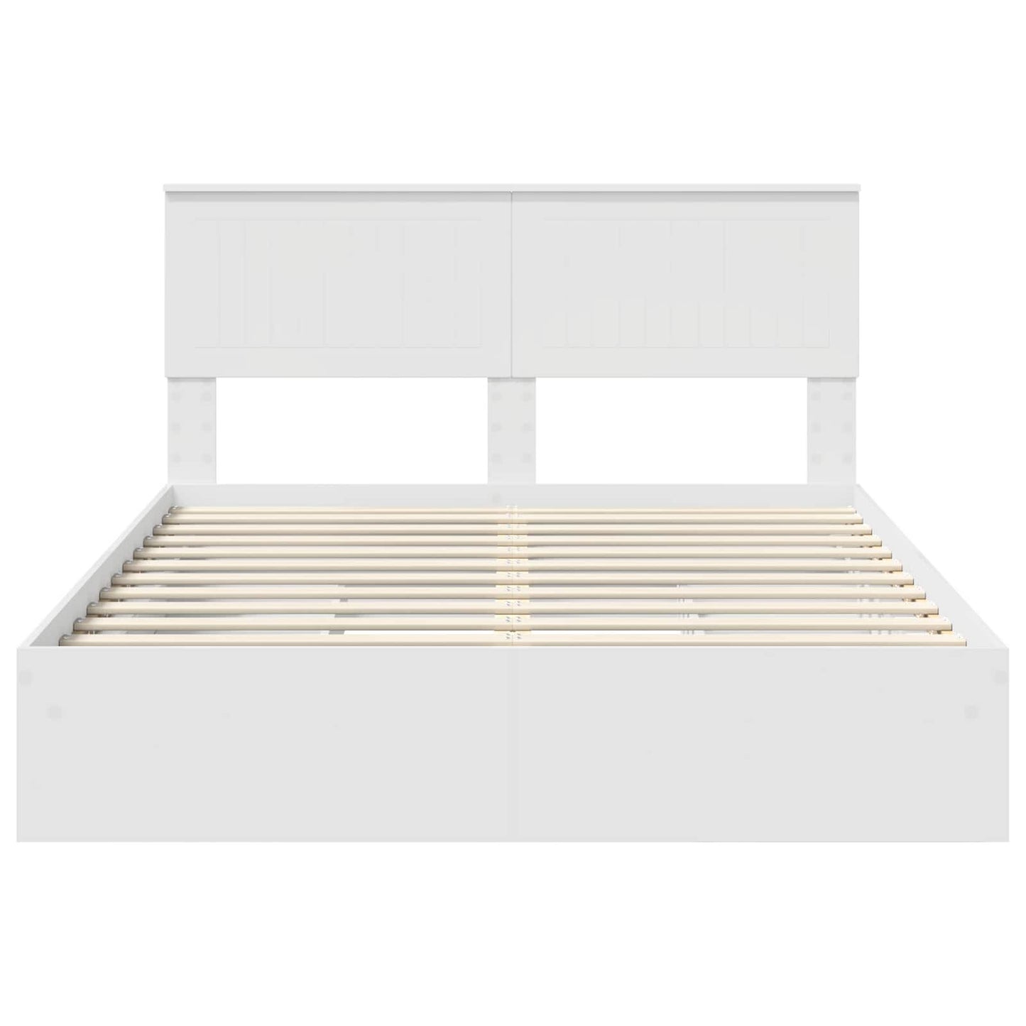 vidaXL Aufbewahrungsbett mit Kopfteil Weiß 135 x 190 cm Holzwerkstoff