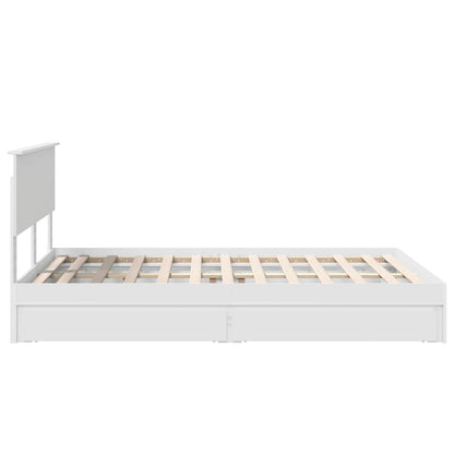vidaXL Aufbewahrungsbett mit Kopfteil Weiß 135 x 190 cm Holzwerkstoff