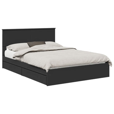 vidaXL Aufbewahrungsbett Schwarz 135 x 190 cm Holzwerkstoff