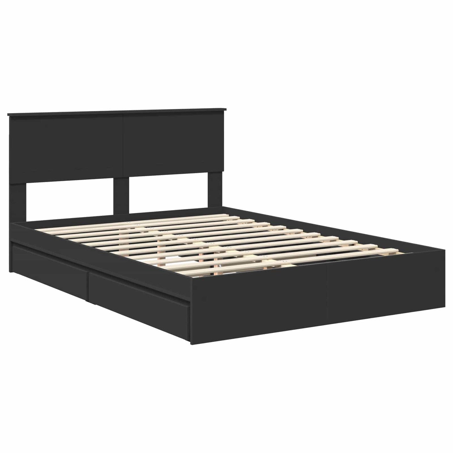 vidaXL Aufbewahrungsbett Schwarz 135 x 190 cm Holzwerkstoff