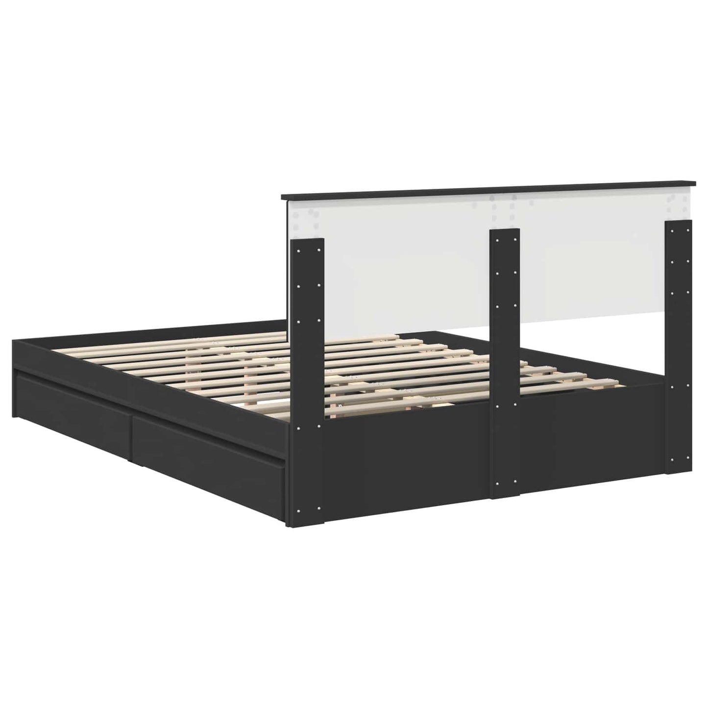 vidaXL Aufbewahrungsbett Schwarz 135 x 190 cm Holzwerkstoff