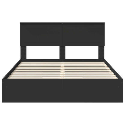 vidaXL Aufbewahrungsbett Schwarz 135 x 190 cm Holzwerkstoff