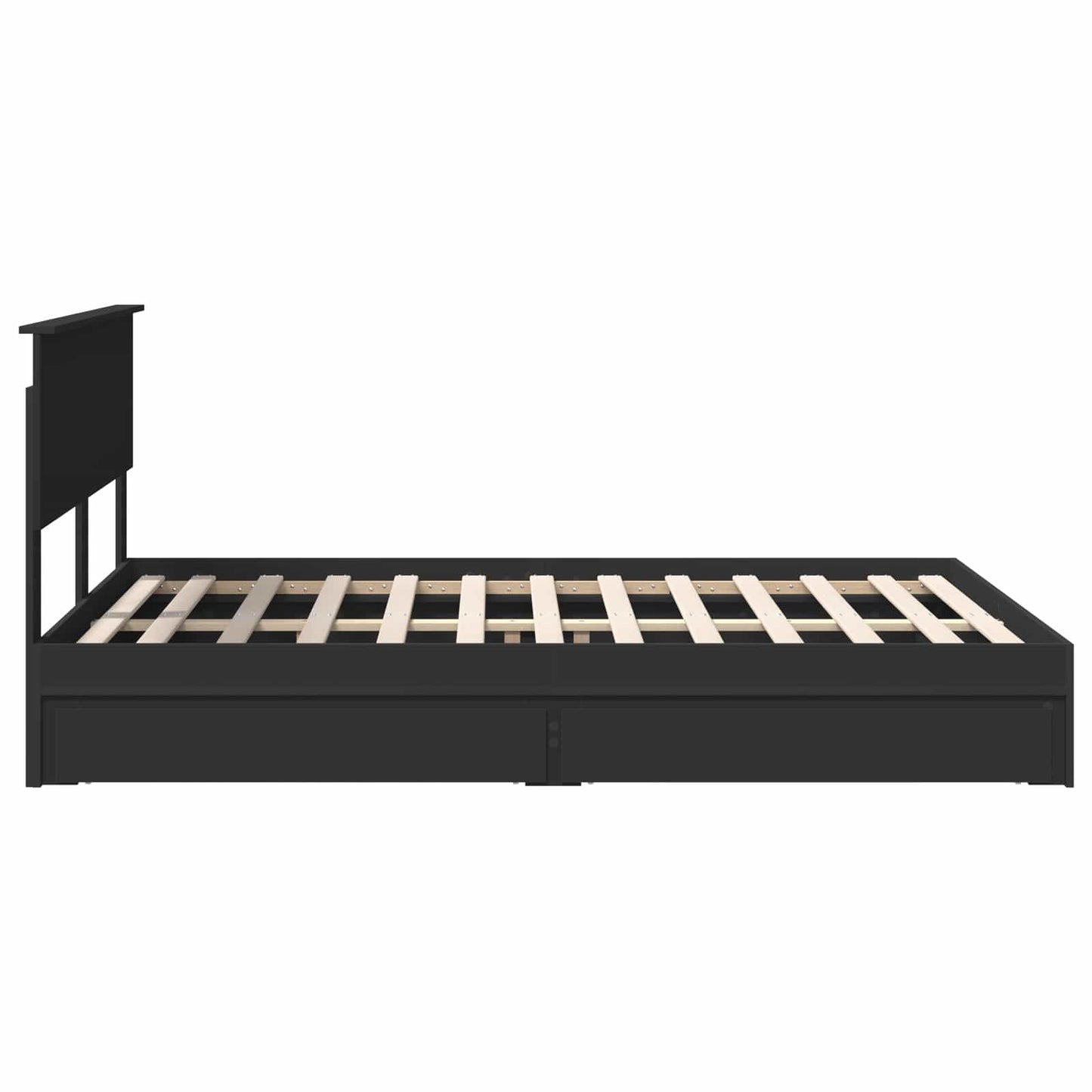 vidaXL Aufbewahrungsbett Schwarz 135 x 190 cm Holzwerkstoff