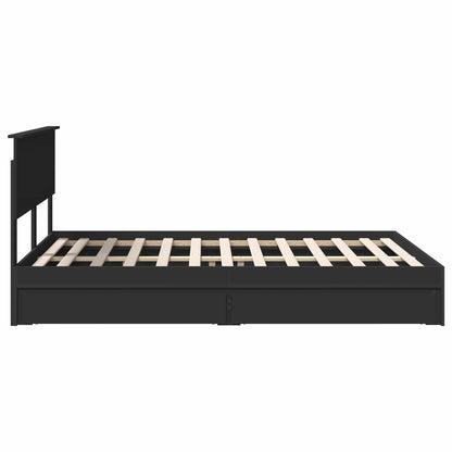 vidaXL Aufbewahrungsbett Schwarz 135 x 190 cm Holzwerkstoff