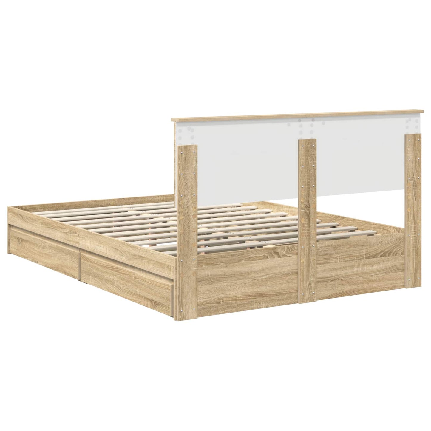 vidaXL Aufbewahrungsbett Sonoma-Eiche 135 x 190 cm Holzwerkstoff