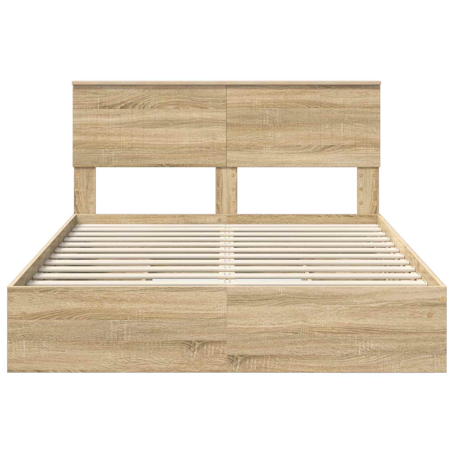 vidaXL Aufbewahrungsbett Sonoma-Eiche 135 x 190 cm Holzwerkstoff