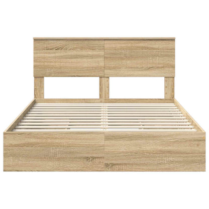 vidaXL Aufbewahrungsbett Sonoma-Eiche 135 x 190 cm Holzwerkstoff