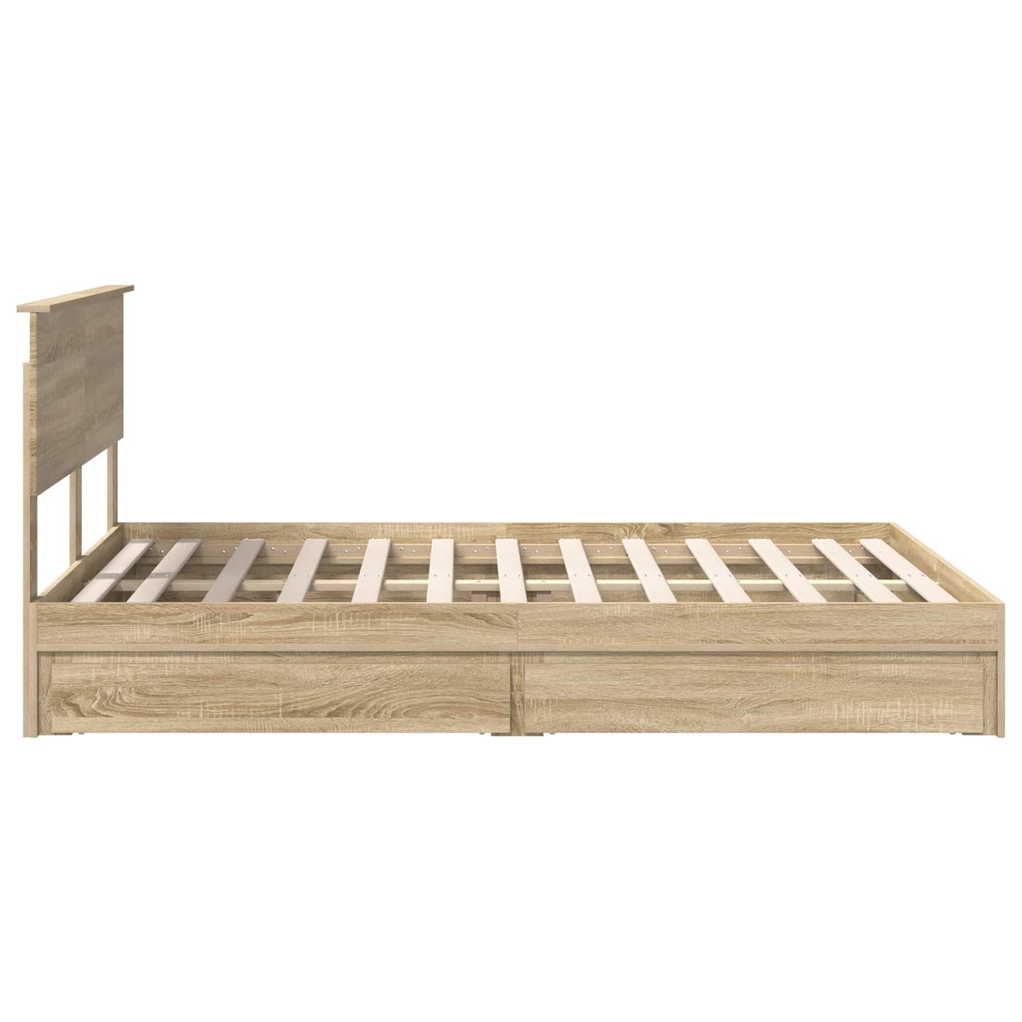 vidaXL Aufbewahrungsbett Sonoma-Eiche 135 x 190 cm Holzwerkstoff