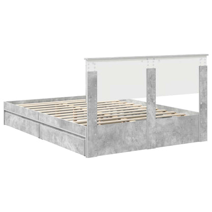 vidaXL Aufbewahrungsbett Beton Grau 135 x 190 cm Holzwerkstoff
