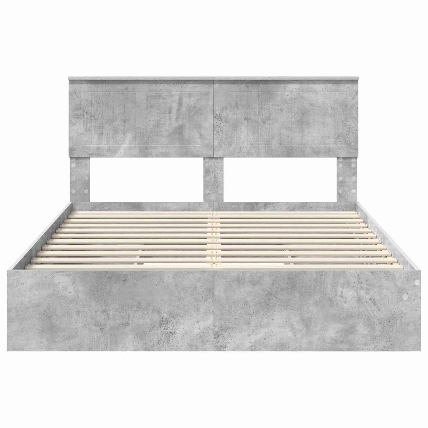vidaXL Aufbewahrungsbett Beton Grau 135 x 190 cm Holzwerkstoff