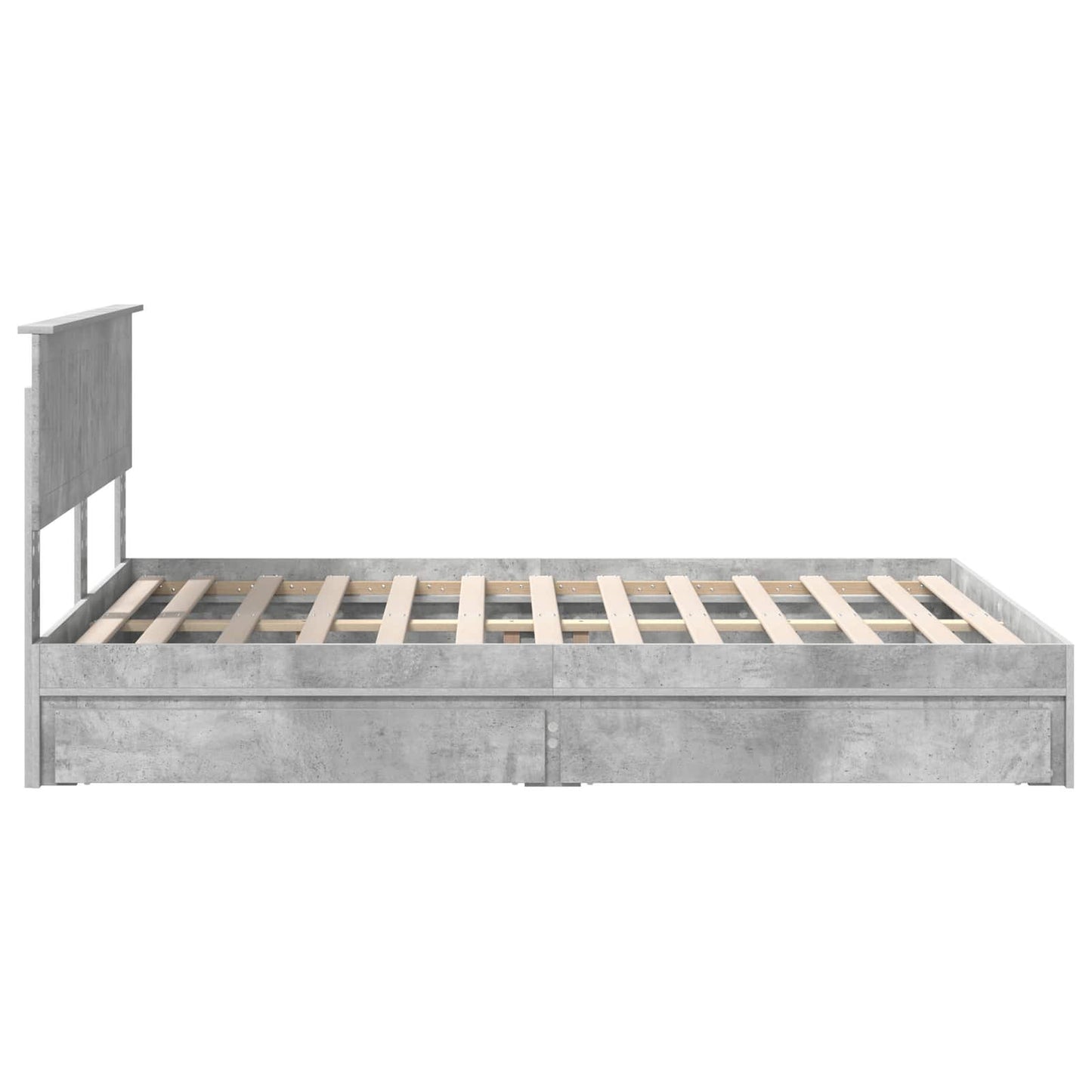 vidaXL Aufbewahrungsbett Beton Grau 135 x 190 cm Holzwerkstoff