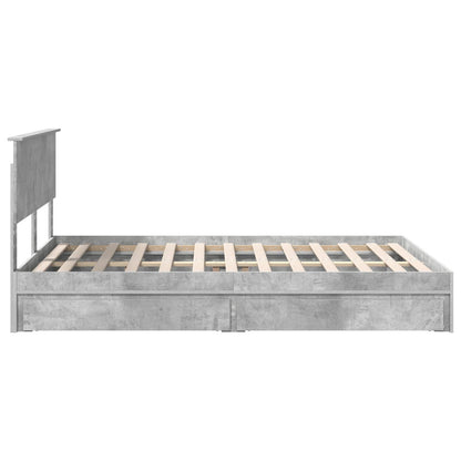 vidaXL Aufbewahrungsbett Beton Grau 135 x 190 cm Holzwerkstoff