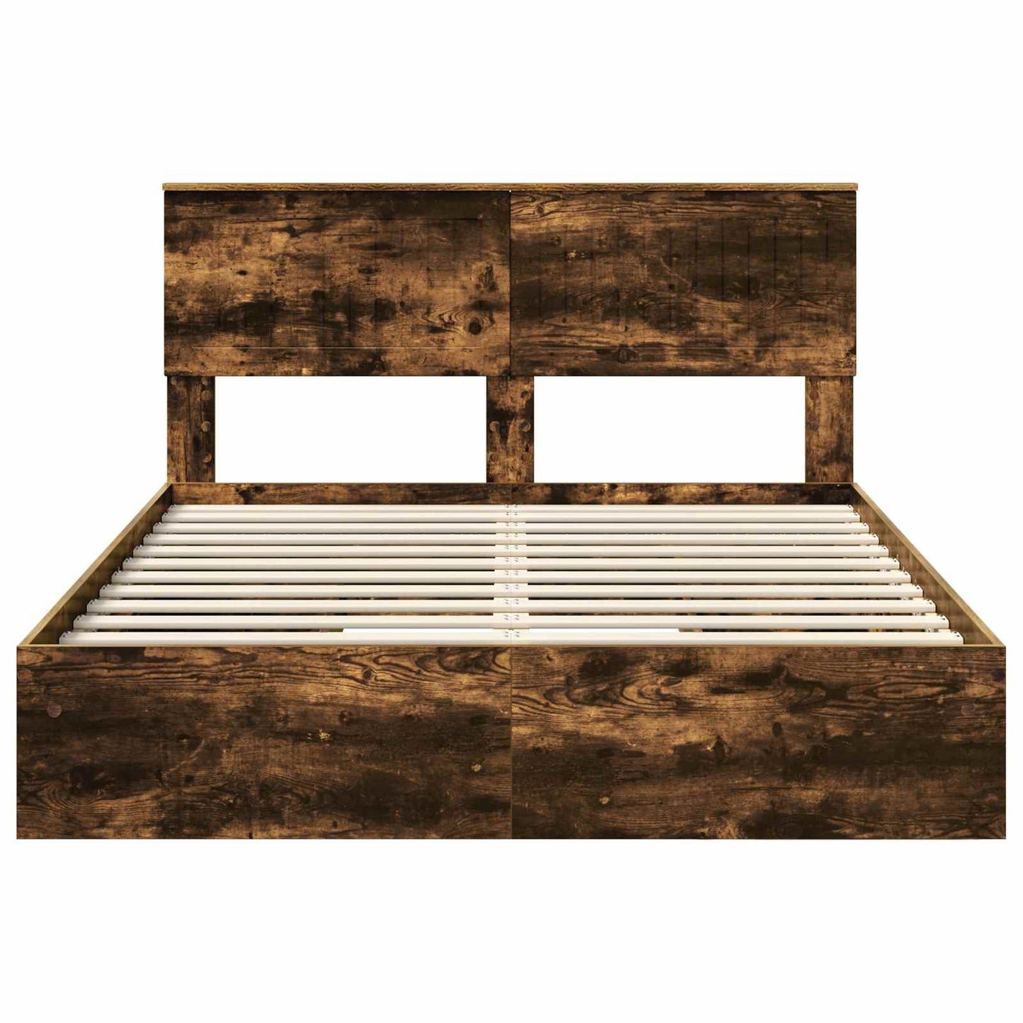vidaXL Aufbewahrungsbett Geräucherte Eiche 135 x 190 cm Holzwerkstoff