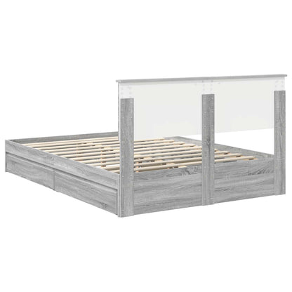 vidaXL Aufbewahrungsbett Graues Sonoma 135 x 190 cm Holzwerkstoff