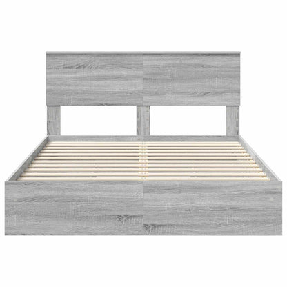 vidaXL Aufbewahrungsbett Graues Sonoma 135 x 190 cm Holzwerkstoff