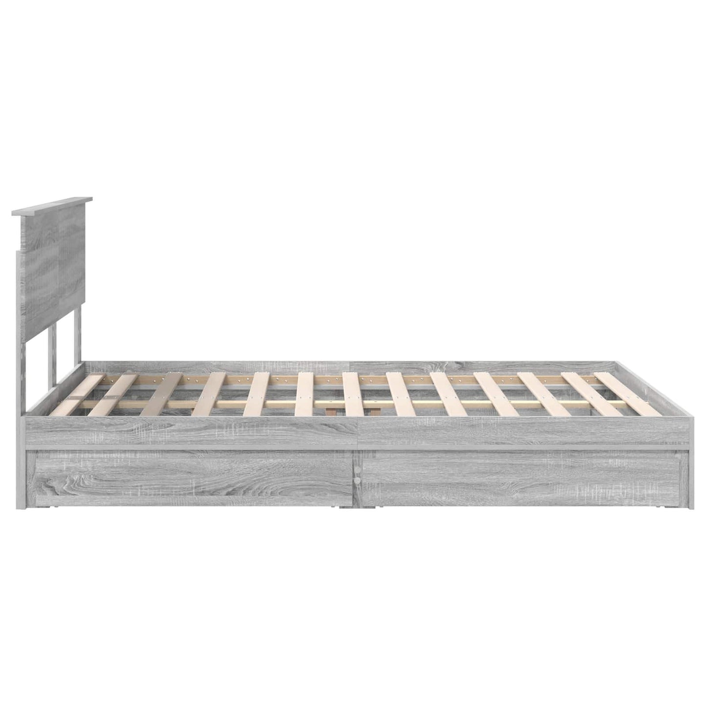 vidaXL Aufbewahrungsbett Graues Sonoma 135 x 190 cm Holzwerkstoff