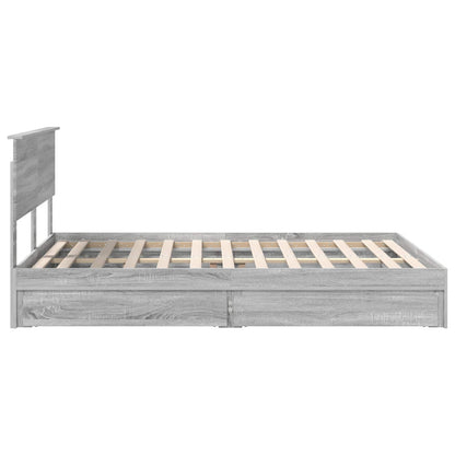vidaXL Aufbewahrungsbett Graues Sonoma 135 x 190 cm Holzwerkstoff
