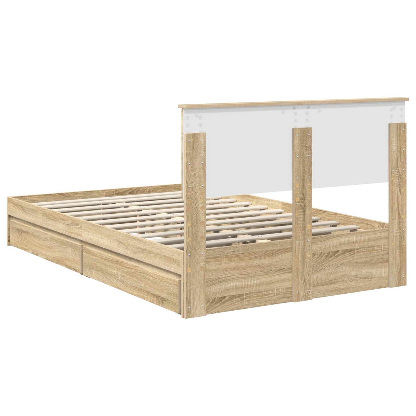 vidaXL Aufbewahrungsbett Sonoma-Eiche 120 x 200 cm Holzwerkstoff