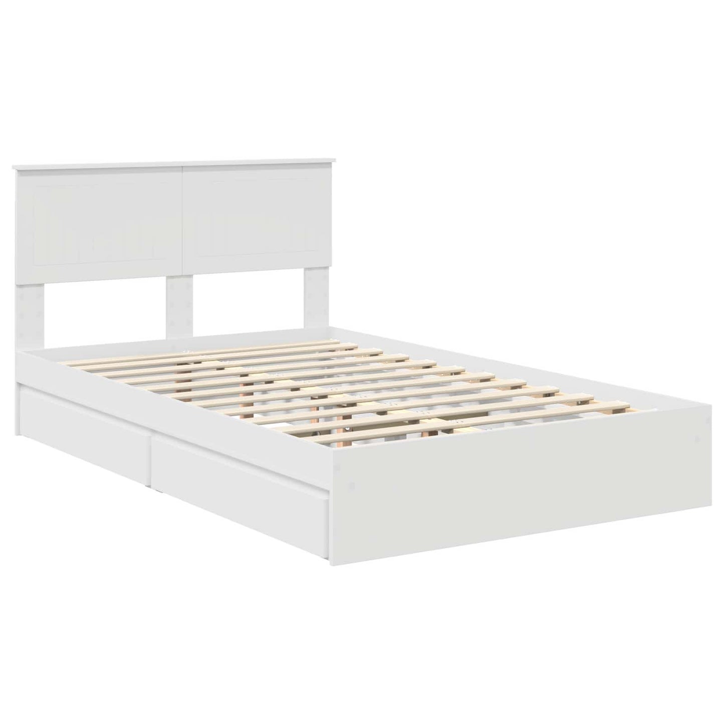 vidaXL Aufbewahrungsbett mit Kopfteil Weiß 120 x 190 cm Holzwerkstoff