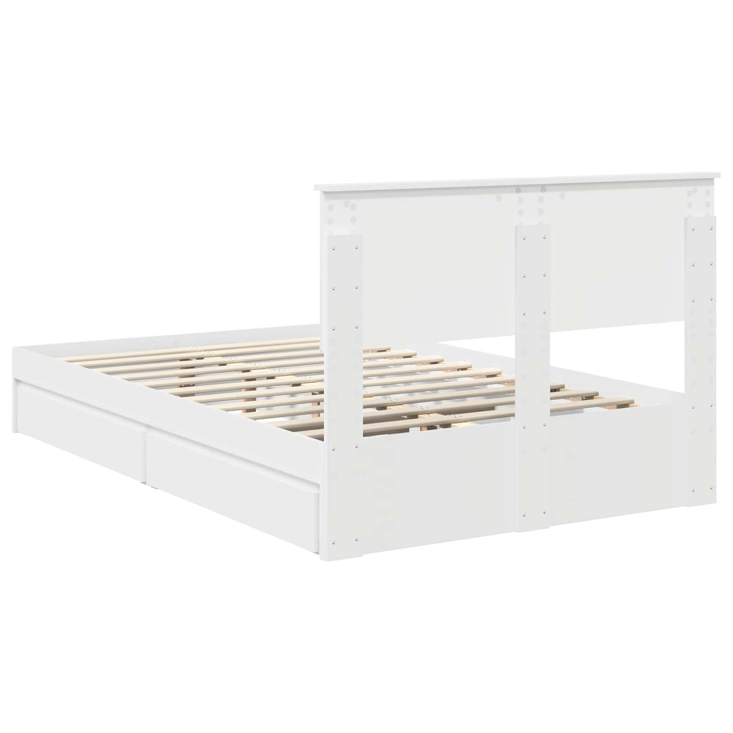 vidaXL Aufbewahrungsbett mit Kopfteil Weiß 120 x 190 cm Holzwerkstoff