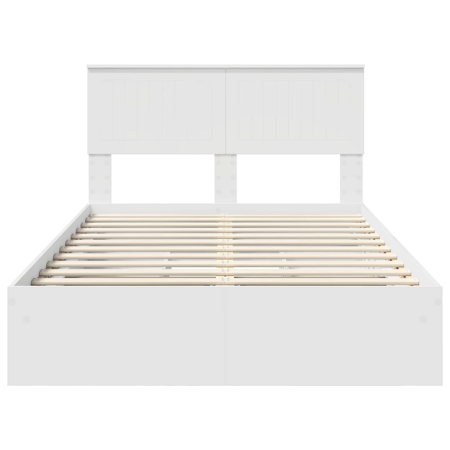 vidaXL Aufbewahrungsbett mit Kopfteil Weiß 120 x 190 cm Holzwerkstoff