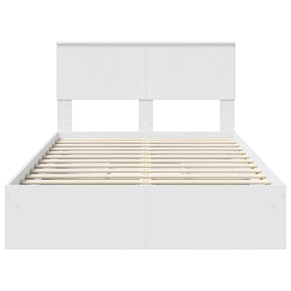 vidaXL Aufbewahrungsbett mit Kopfteil Weiß 120 x 190 cm Holzwerkstoff