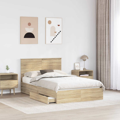 vidaXL Aufbewahrungsbett Sonoma-Eiche 120 x 190 cm Holzwerkstoff