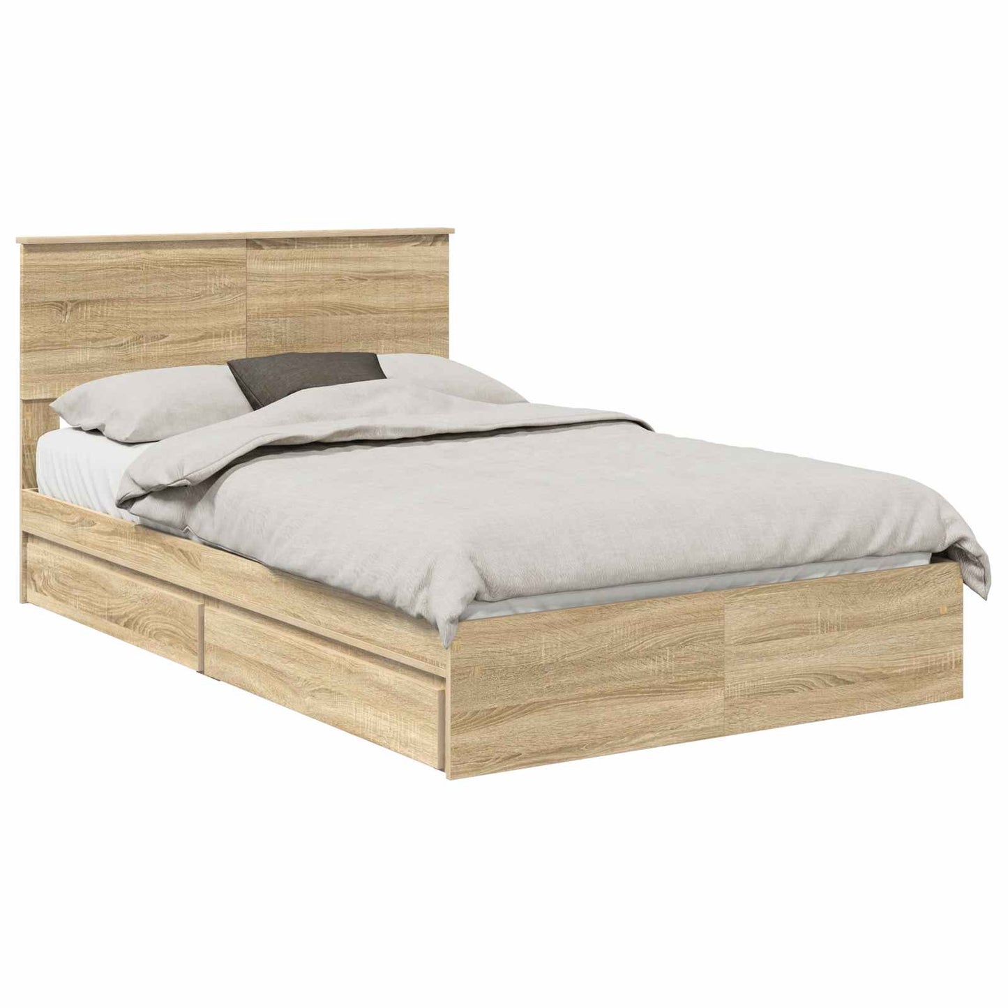vidaXL Aufbewahrungsbett Sonoma-Eiche 120 x 190 cm Holzwerkstoff