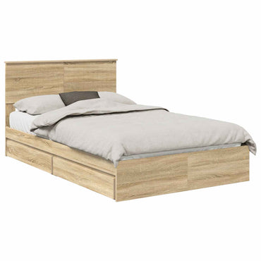 vidaXL Aufbewahrungsbett Sonoma-Eiche 120 x 190 cm Holzwerkstoff