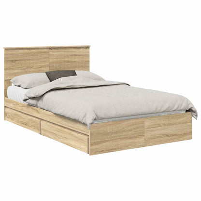 vidaXL Aufbewahrungsbett Sonoma-Eiche 120 x 190 cm Holzwerkstoff